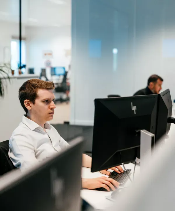 people working at computers