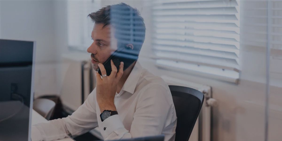 person talking on phone