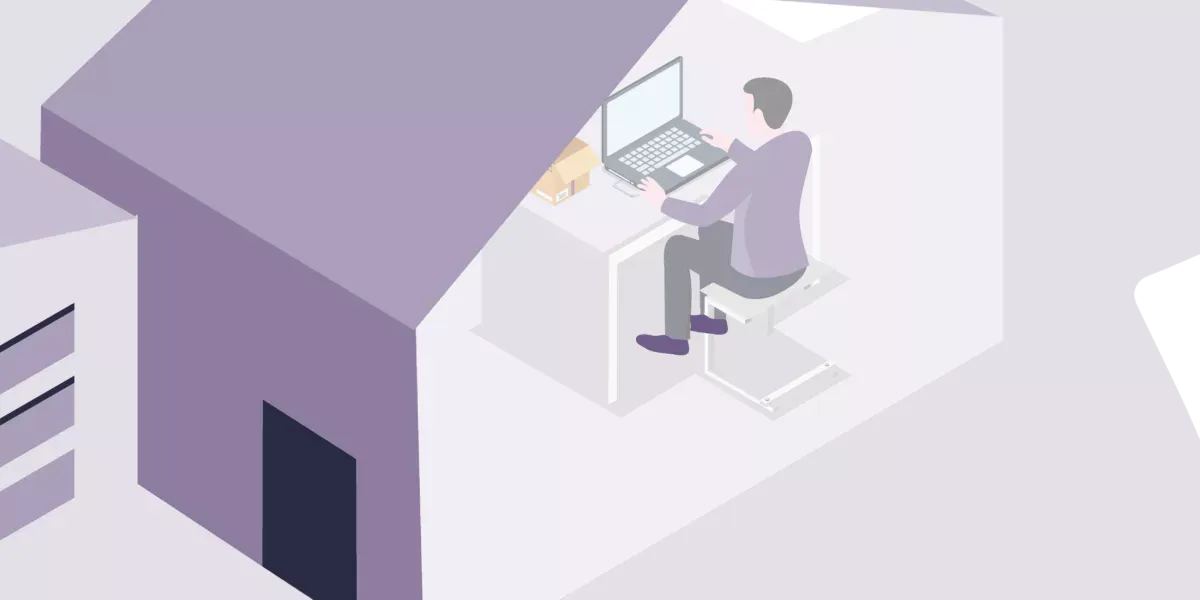 illustration working in office