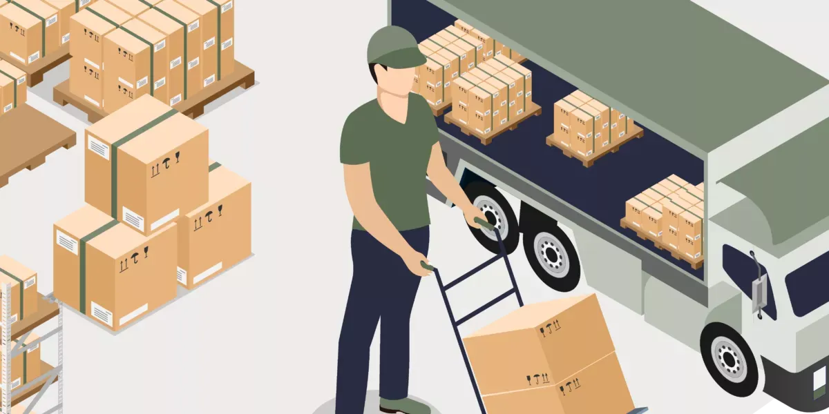 illustration moving boxes