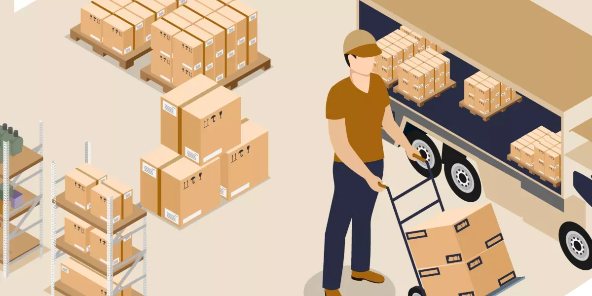 illustration moving boxes