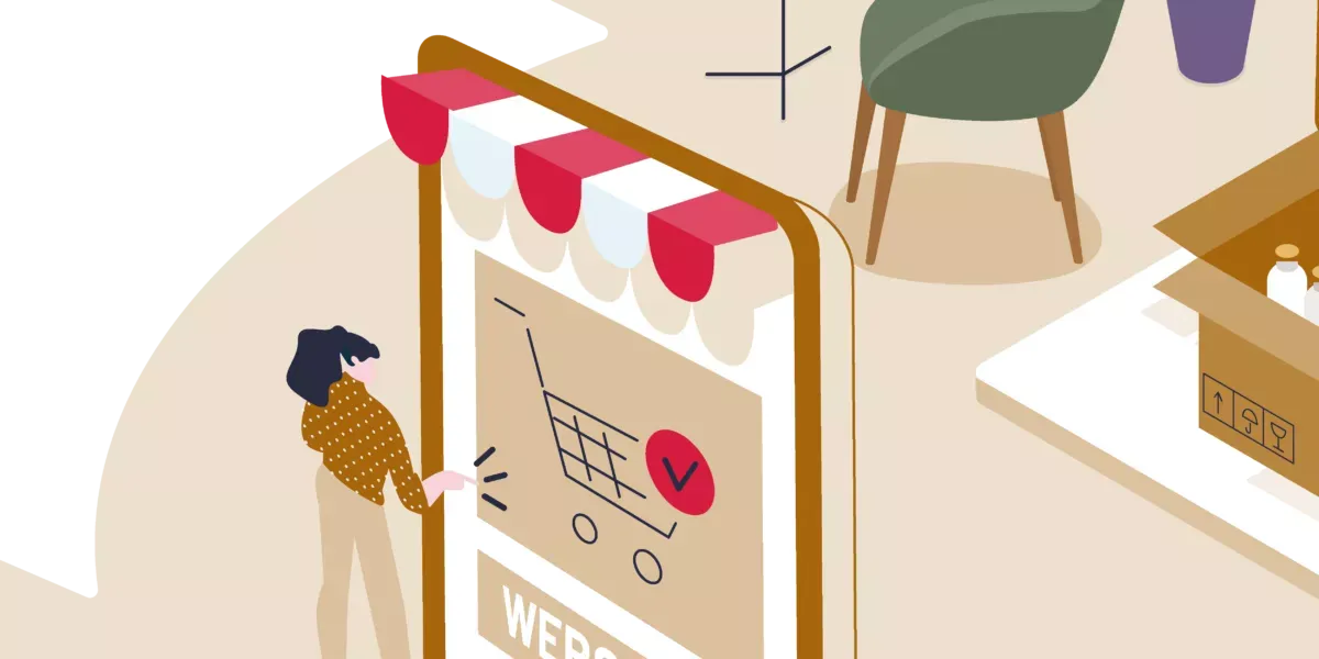 illustration woman at screen lifestyle
