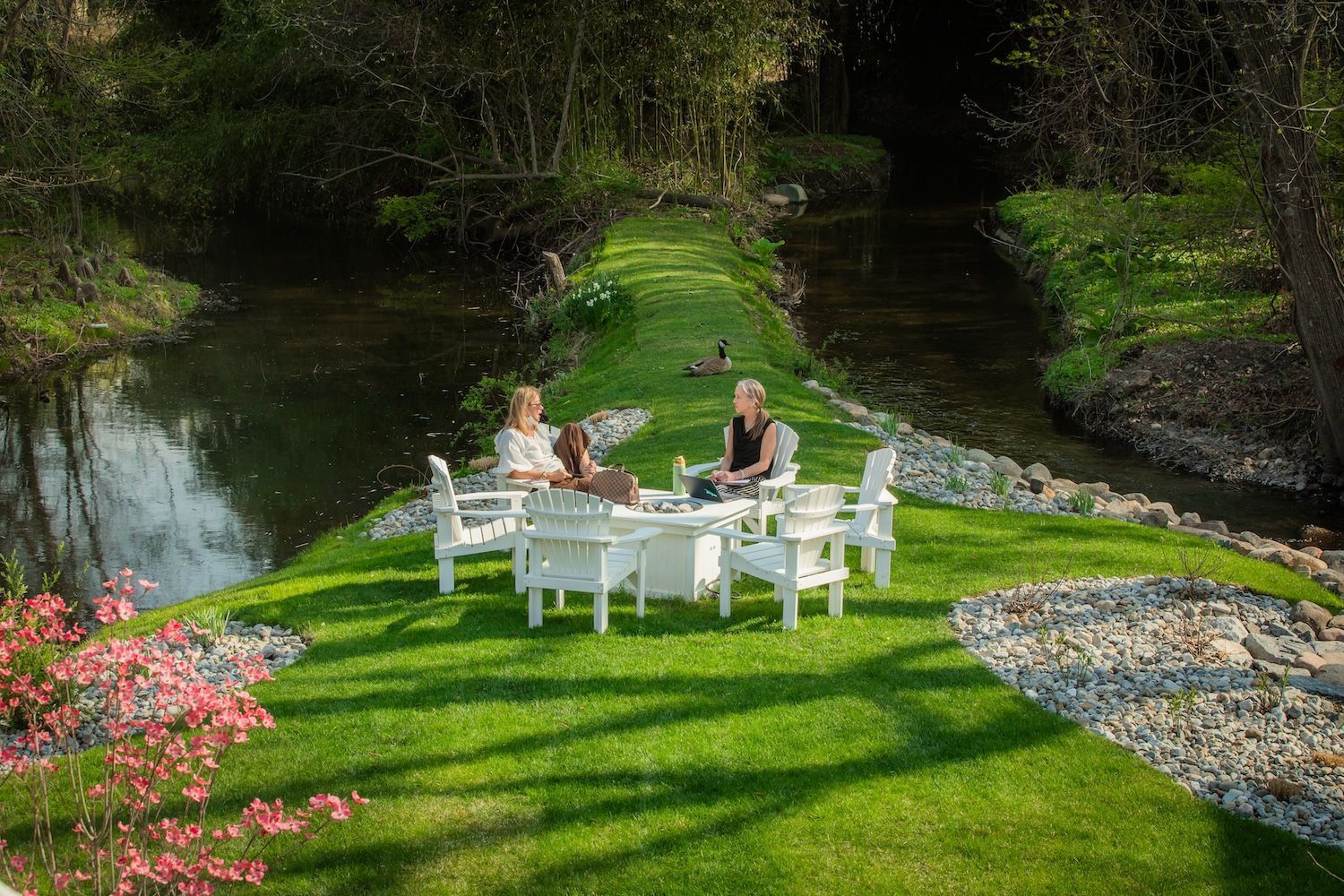 Live consultation outdoors at our Saddle River, NJ property