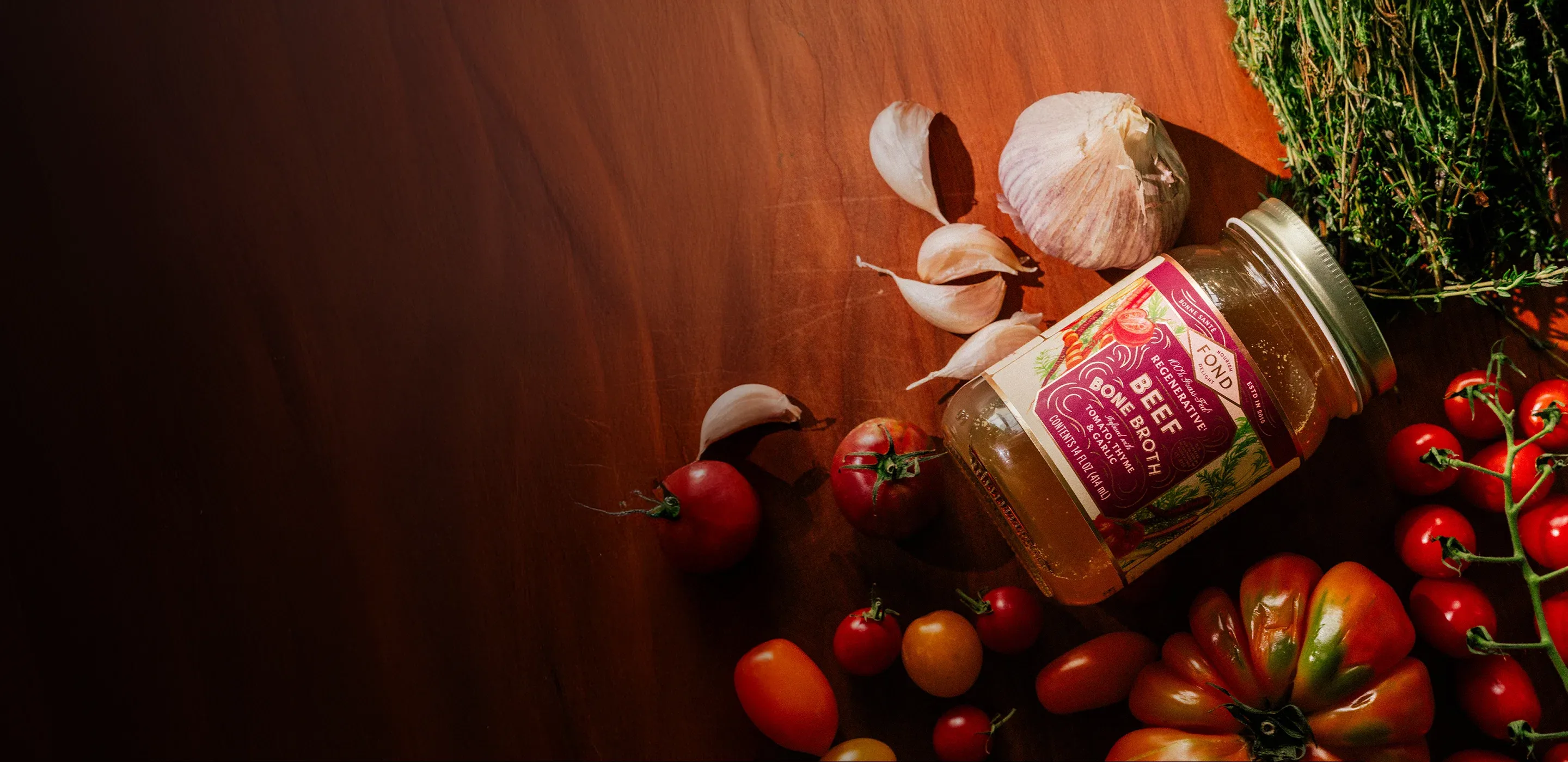 FOND Bone Broth jar with ingredients