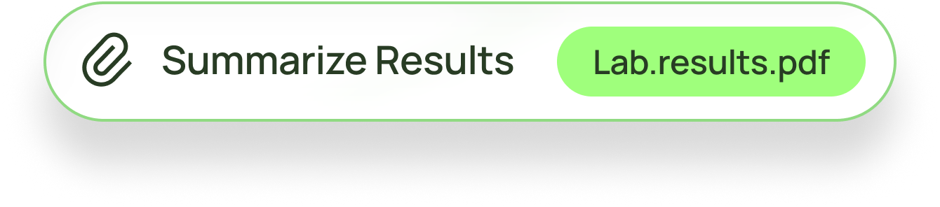 Lab results summary card