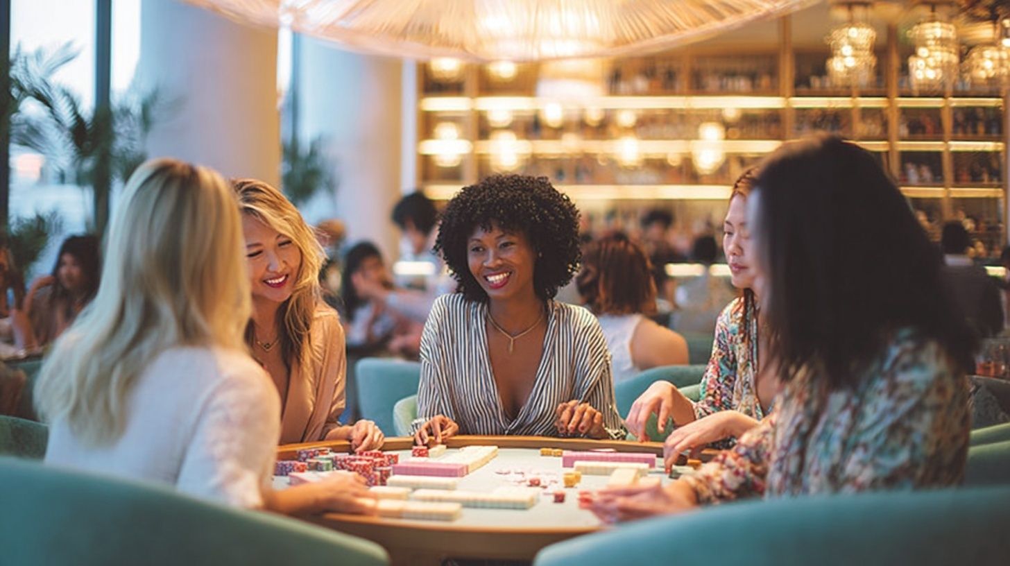 Women playing mahjong