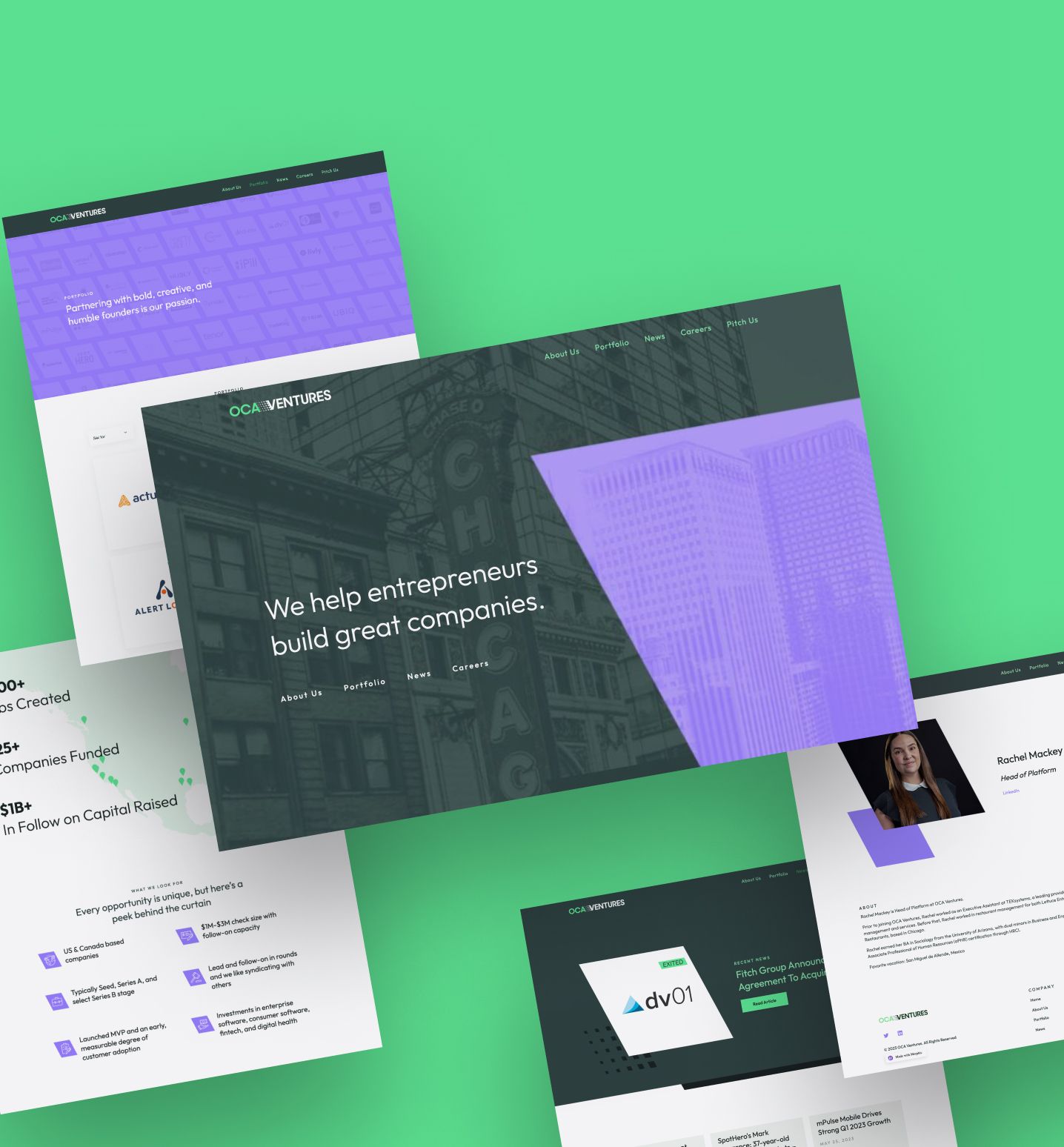 OCA Ventures testimonials mockup