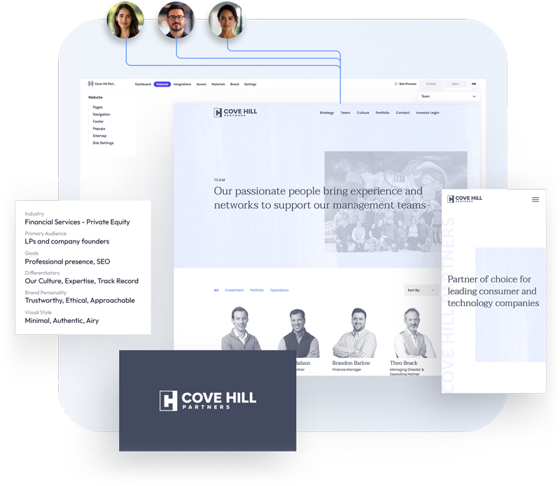 morphic interface with floating webite designs