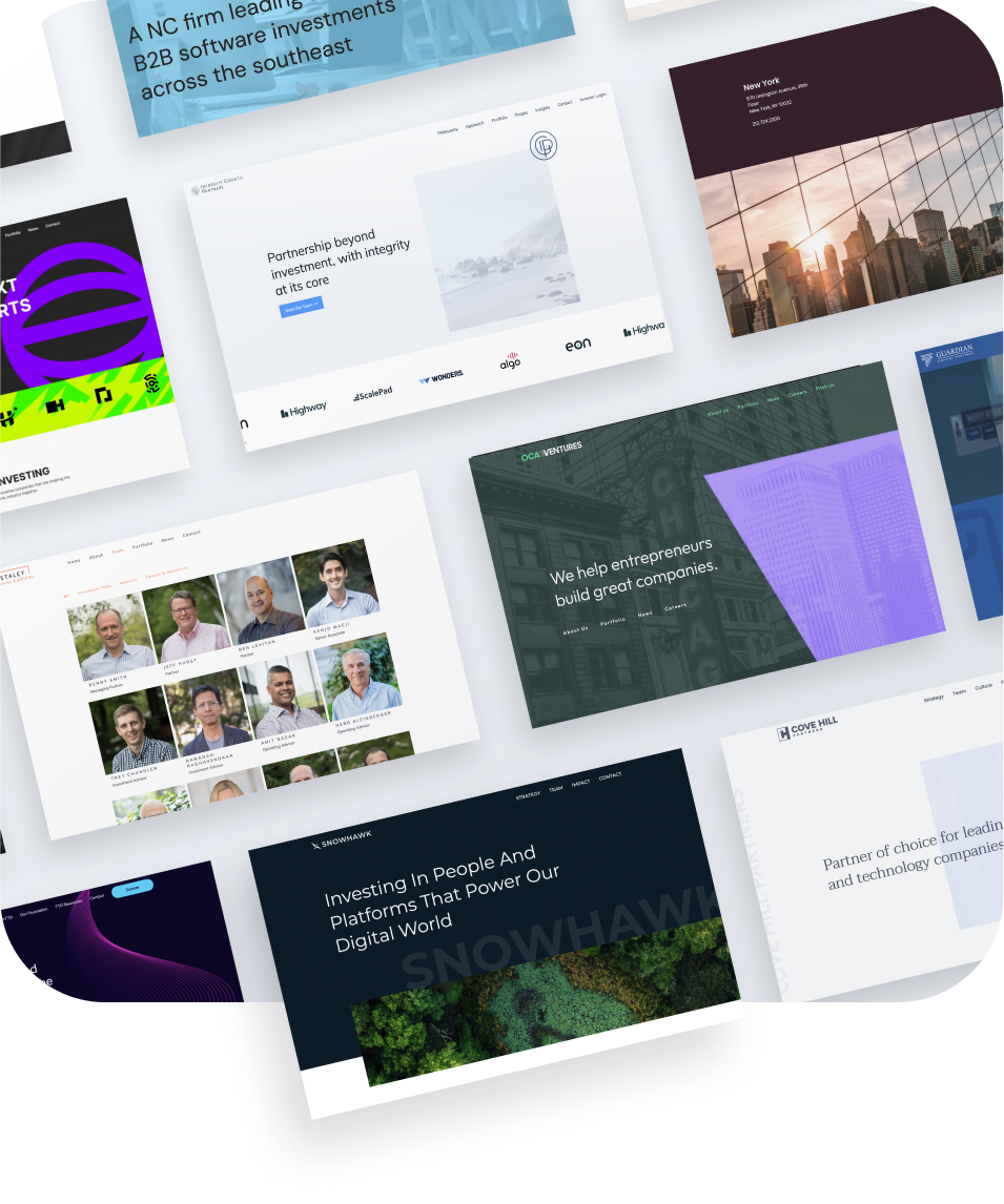 Mockup of Morphic made websites floating