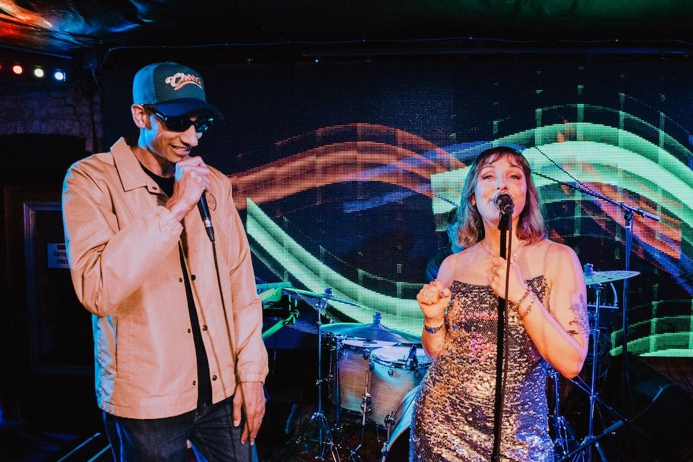 Heavy Bloom play live at Baba Yaga - Jeanie Marinella and rapper Jesse Desean - photo by Conner Yi