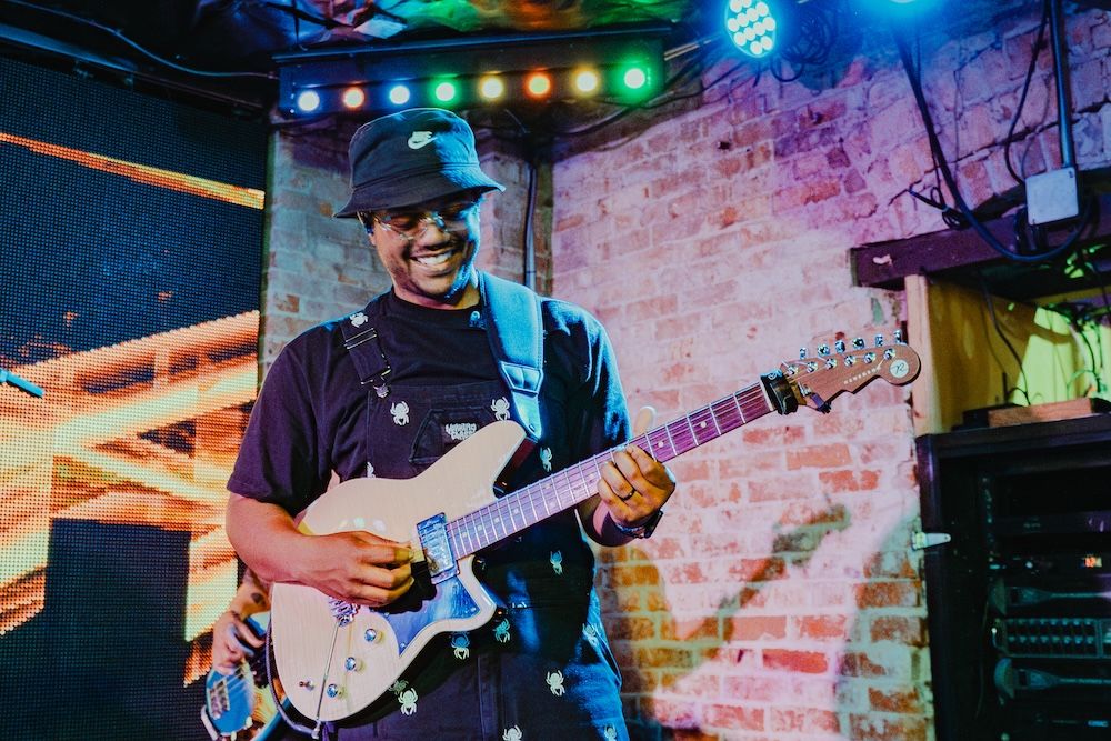Heavy Bloom play live at Baba Yaga - guitarist Demarcus Baysmore - photo by Conner Yi