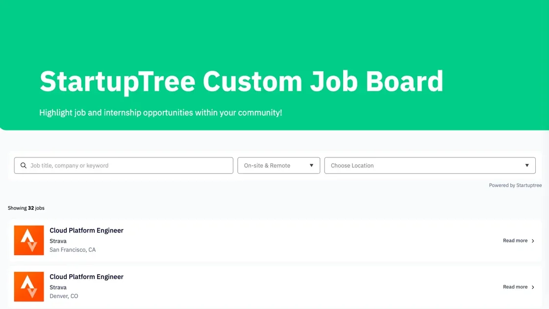 StartupTree Custom Job Board