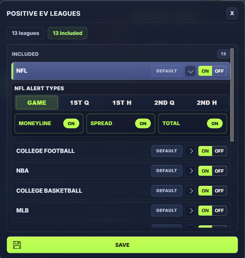 Positive EV Leagues