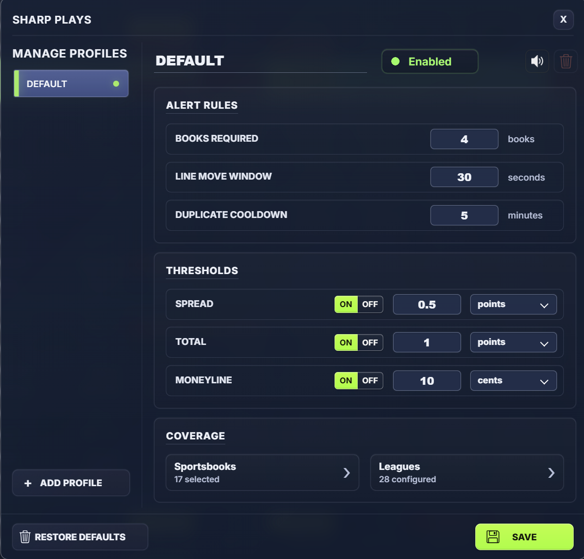 Sharp Play Setup