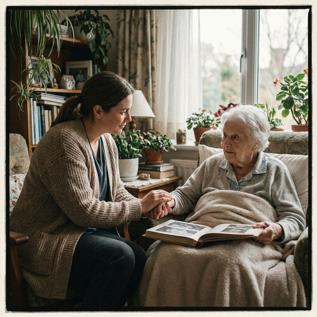 i need a hospice related image with a caregiver and client