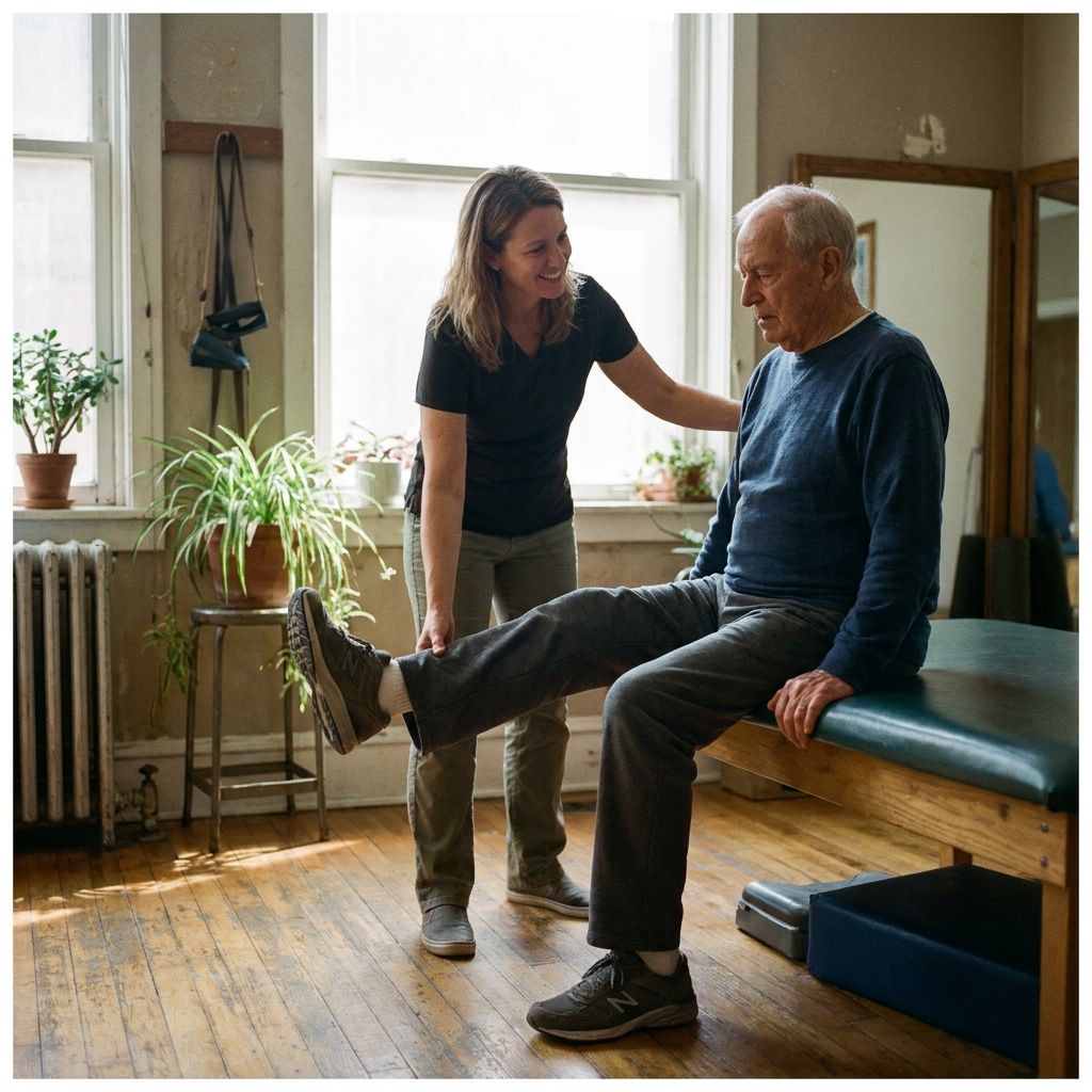 i need an image of a PT working with an aging patient