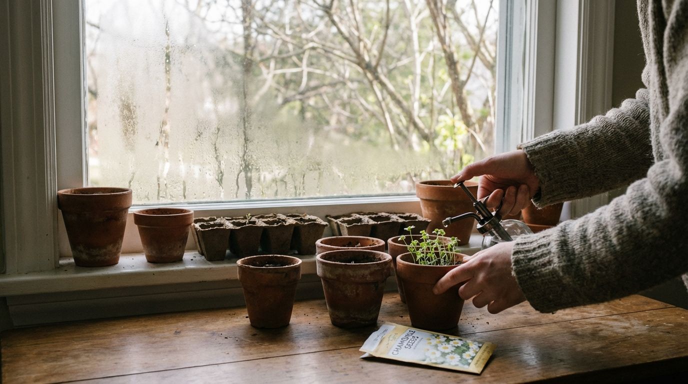 starting chamomile from seed indoors this spring